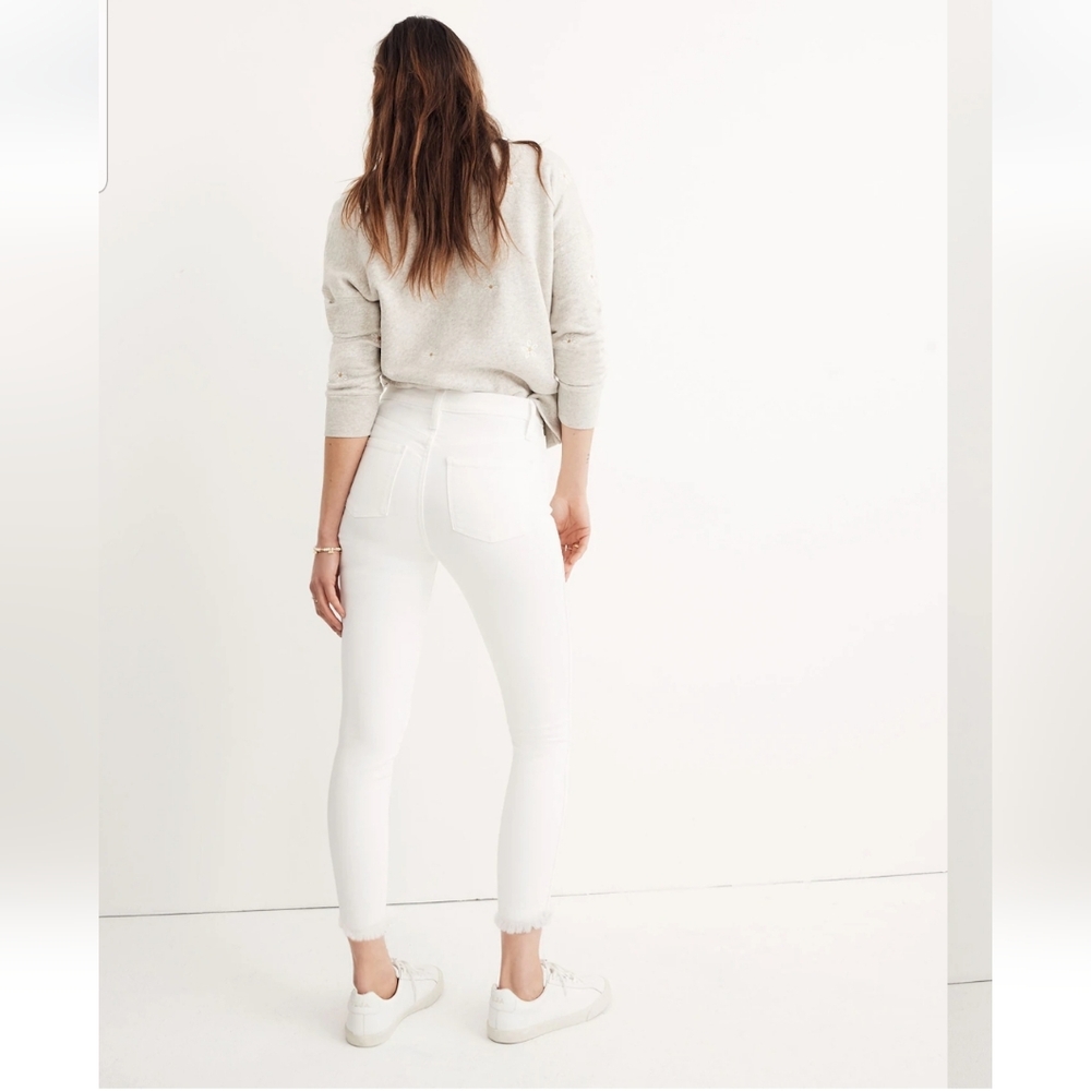 Madewell White 10" High-Rise Crop Skinny Jeans with Button-Fly - Picture 5 of 9